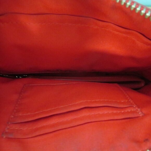 Coach Leather Crossbody Bag Wristlet Red - Picture 6 of 12